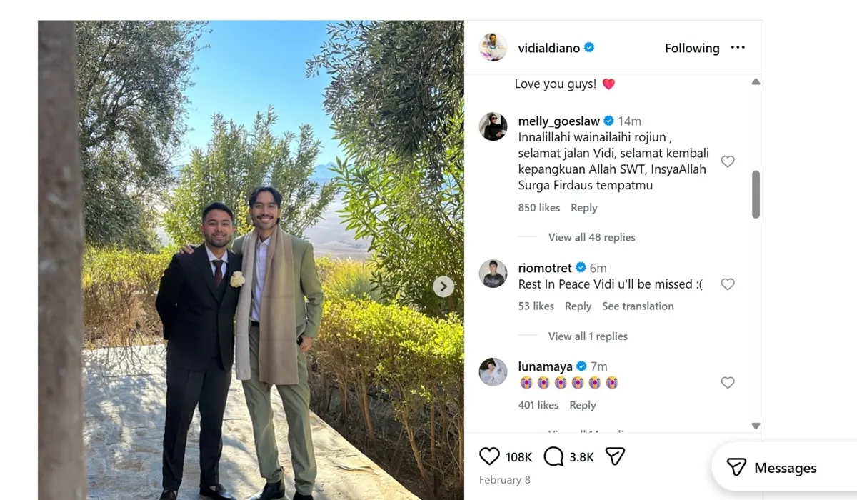 Ucapan duka/Instagram/vidialdiano