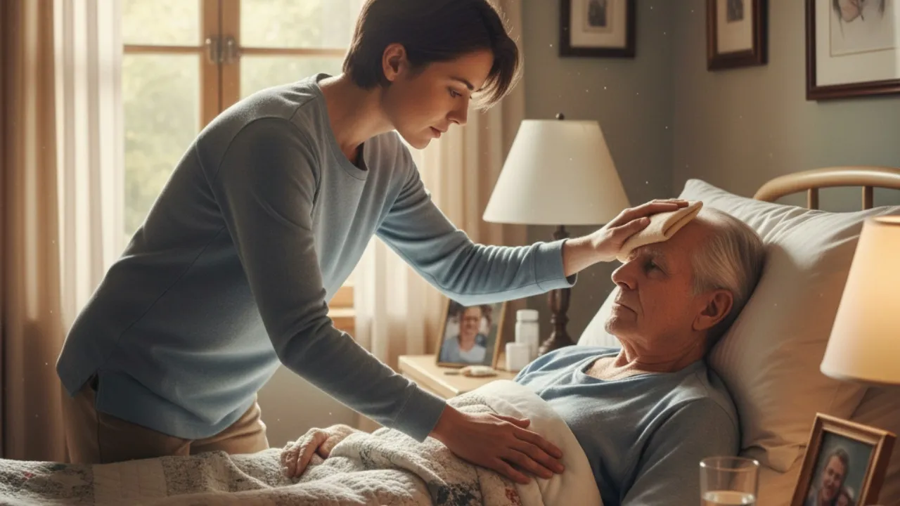 Hikmah dan Keberkahan dalam Merawat Orang Tua yang Sakit (c) Ilustrasi AI