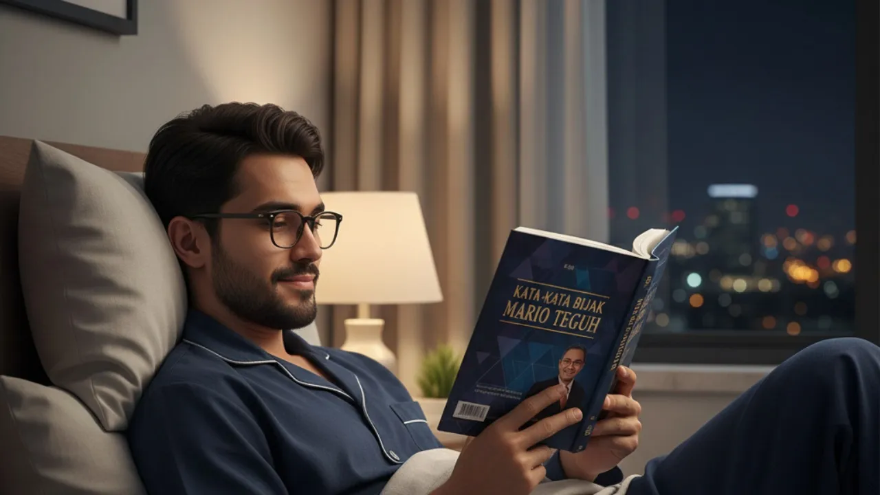 Manfaat Membaca Kata Bijak Mario Teguh Sebelum Tidur (c) Ilustrasi AI