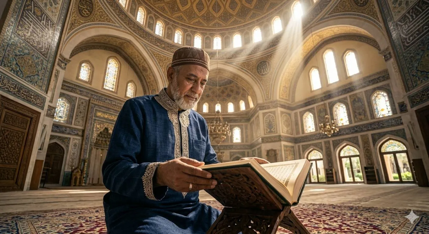 Berdoa di masjid - image by AI
