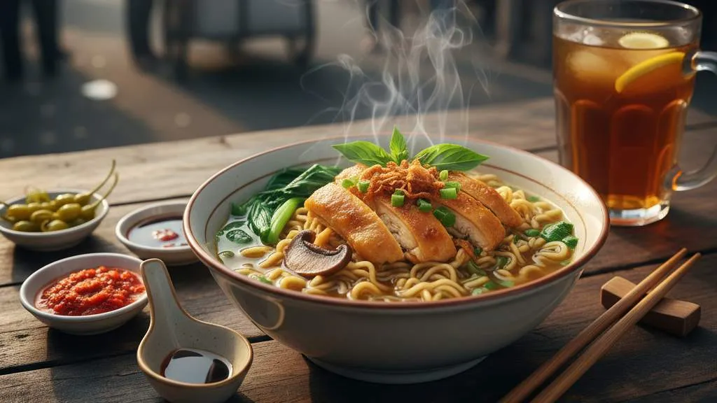 Kumpulan Kata-Kata Lucu Mie Ayam untuk Caption Media Sosial (c) Ilustrasi AI