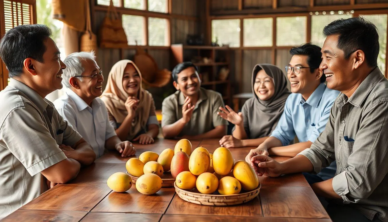 Tips Menggunakan Humor Mangga dalam Percakapan (c) Ilustrasi AI