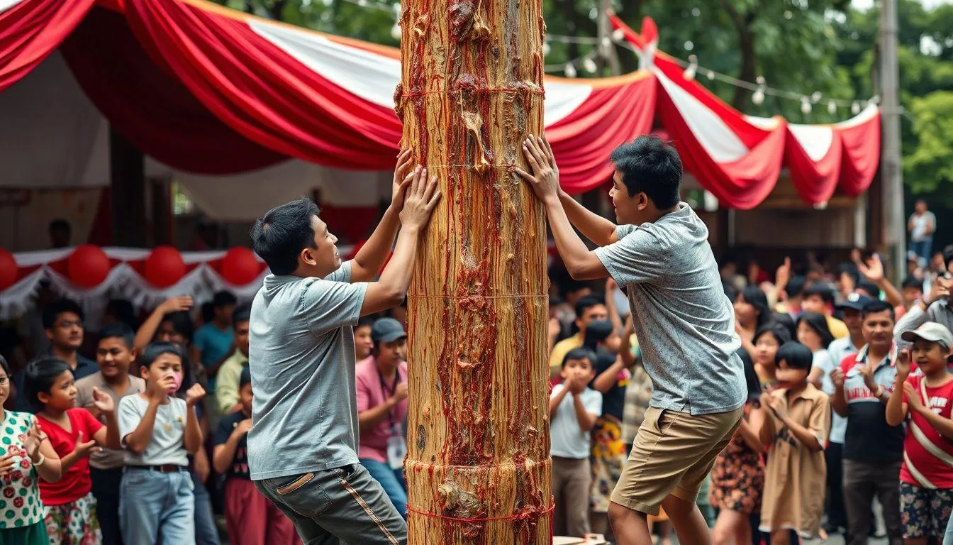 Pengertian dan Makna Kata-Kata Panjat Pinang Keren (c) Ilustrasi AI