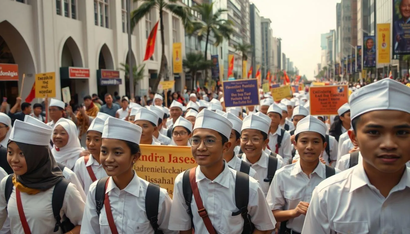 Dampak Sosial Kata Kata Pawai Hari Santri (c) Ilustrasi AI