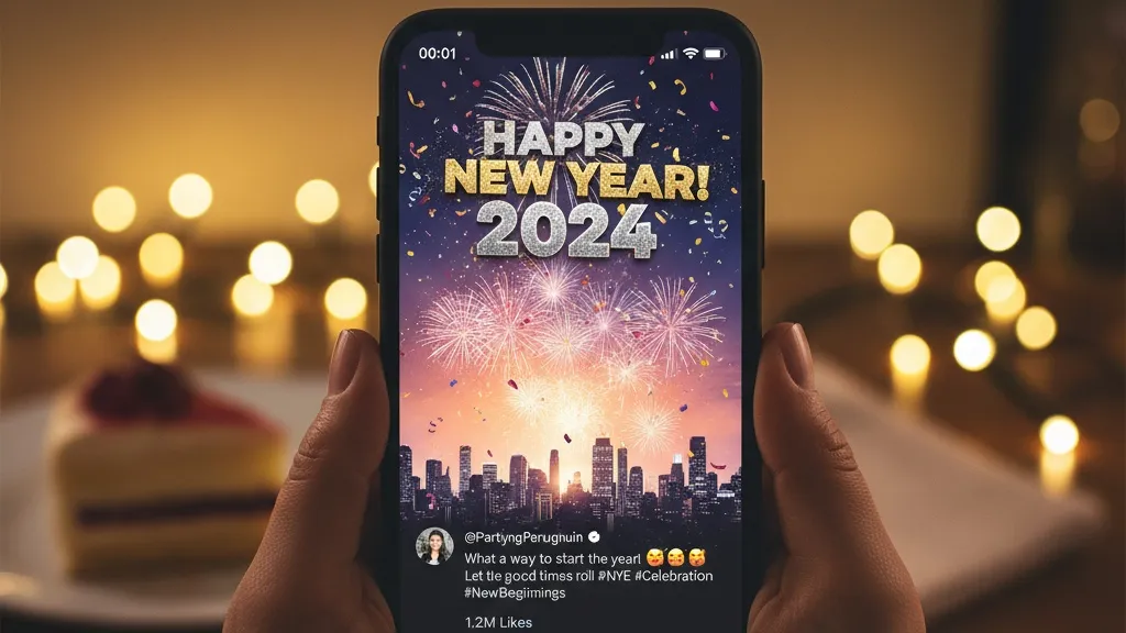 Platform dan Media untuk Membagikan Kata-kata Tahun Baru Lucu (c) Ilustrasi AI