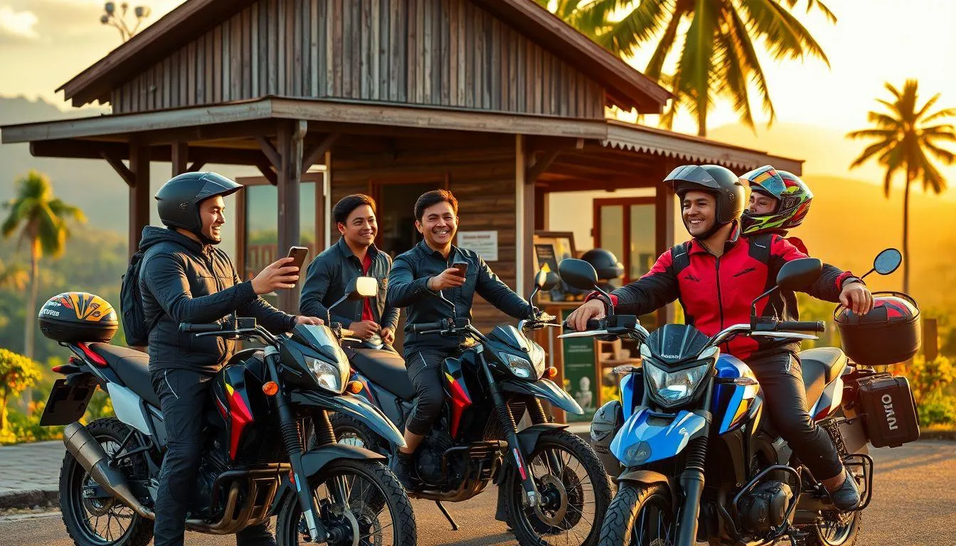 Kata-Kata Touring Lucu untuk Caption Media Sosial (c) Ilustrasi AI