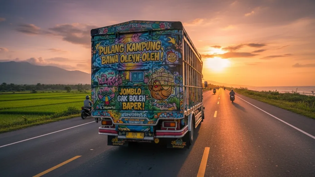 Sejarah dan Perkembangan Budaya Tulisan Truk di Indonesia (c) Ilustrasi AI