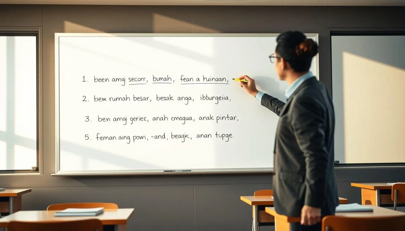 Penggunaan Kata Sifat dalam Struktur Kalimat (c) Ilustrasi AI