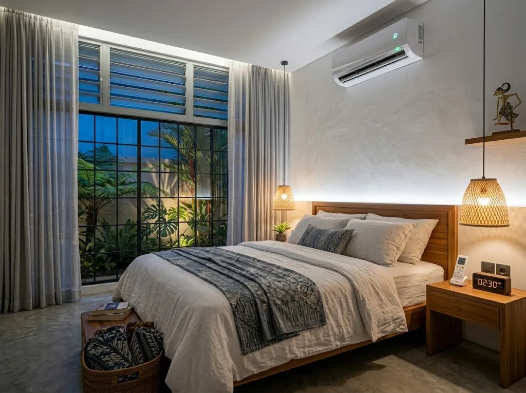 Kebiasaan sederhana sebelum tidur yang membuat kamar terasa lebih nyaman (AI generated)