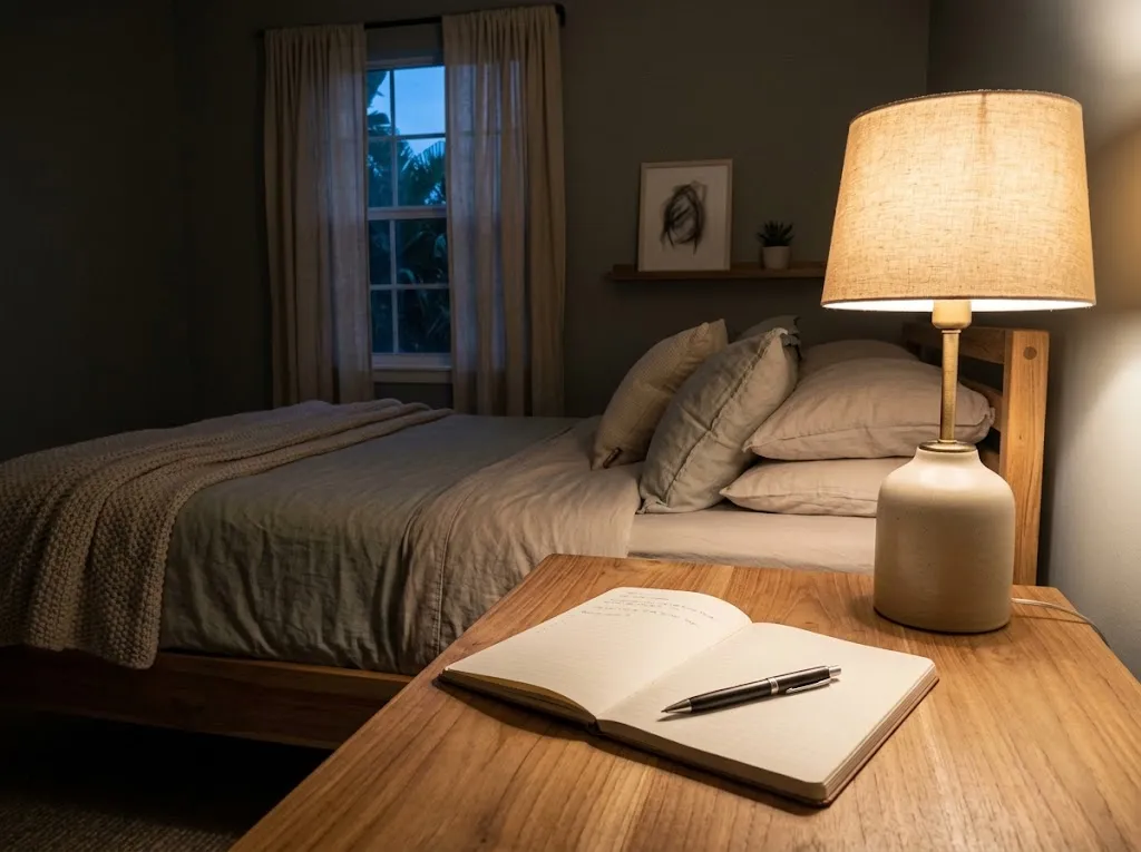 Kebiasaan sederhana sebelum tidur yang membuat kamar terasa lebih nyaman (AI generated)