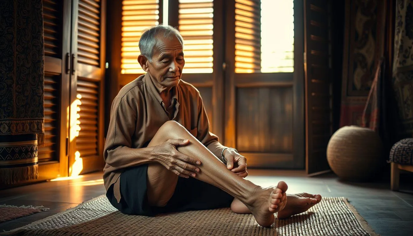 Perbedaan Makna Kedutan Tulang Kering Kaki Kiri dan Kanan (c) Ilustrasi AI