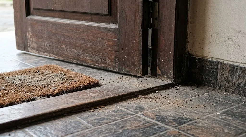 Penumpukan Cat atau Kotoran di Tepi Pintu. (Gambar: AI Generated)