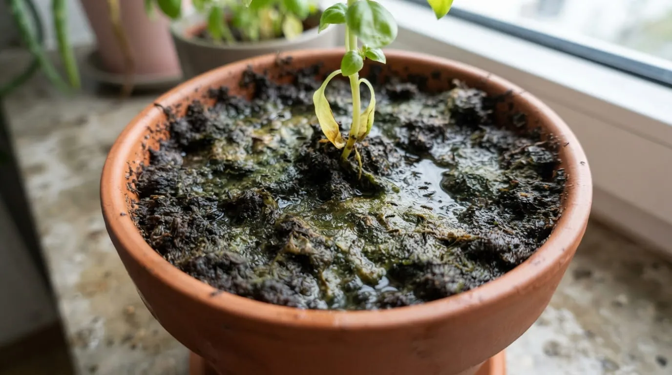 Penyiraman Berlebihan (Overwatering). Foto: AI Generated