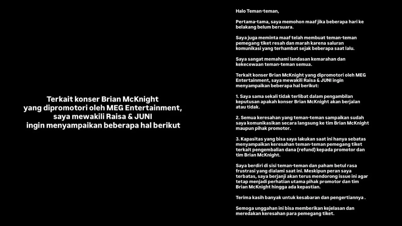 JUNI Records tegaskan Raisa tak ikut campur. (dok. Instagram.com/@juni_records)