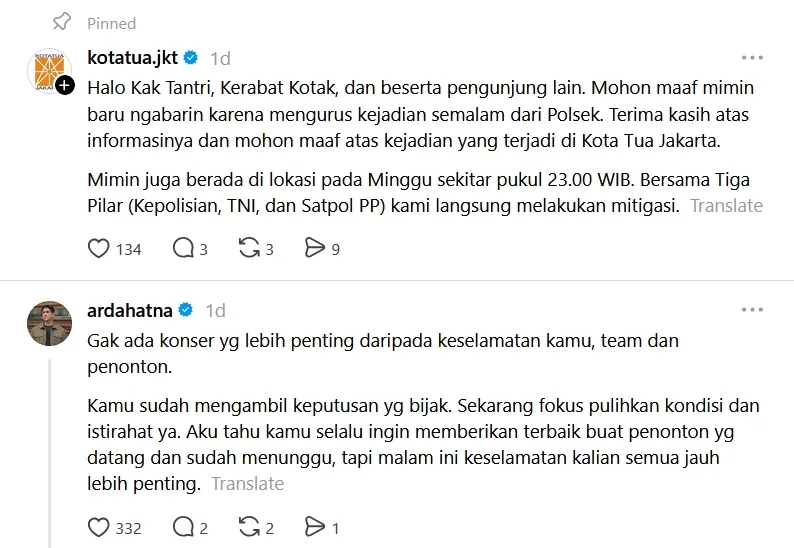 Unggahan penyelenggara dan Arda di Threads © threads.com/tantrisyalindri