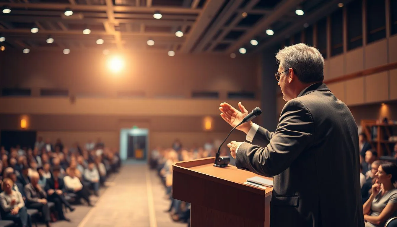 Pengertian dan Tujuan Pidato (c) Ilustrasi AI