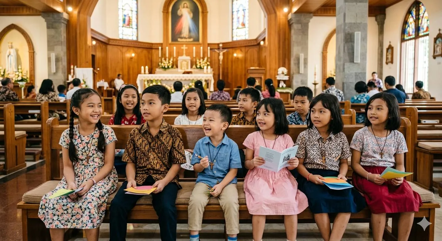 Cara Mempersiapkan Anak Menyanyikan Lagu Paskah di Ibadah Utama Gereja (c) Ilustrasi AI