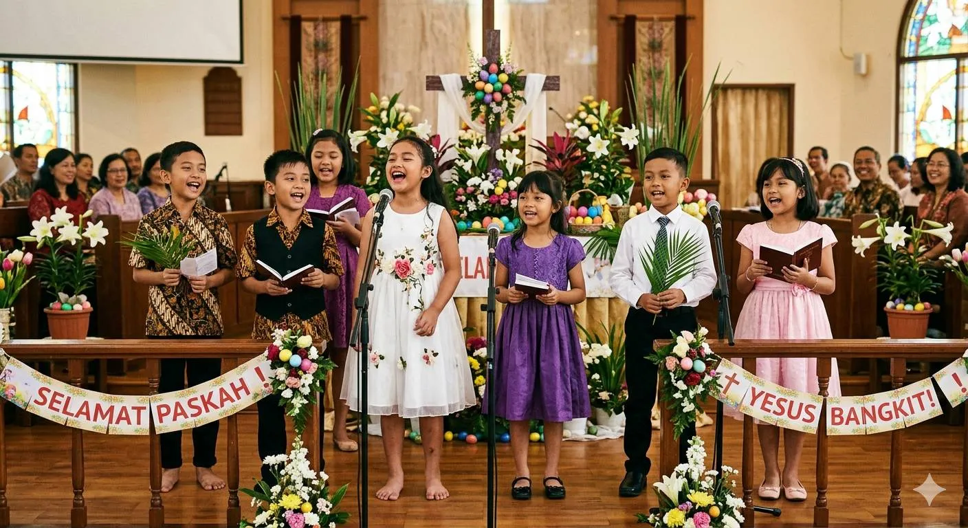 Kategori Lagu Paskah Sekolah Minggu Berdasarkan Tema (c) Ilustrasi AI