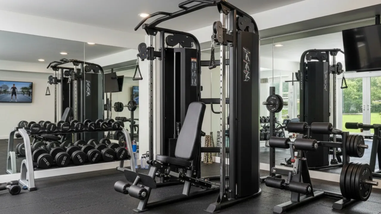 Alat Gym Multifungsi dan Aksesoris (c) Ilustrasi AI