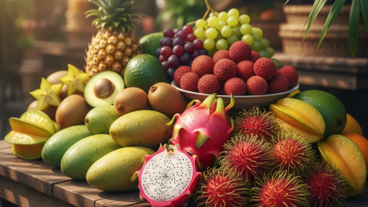 Buah-buahan Internasional yang Populer di Indonesia (c) Ilustrasi AI