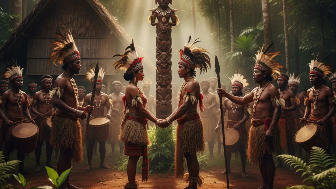 Tradisi dan Kepercayaan Suku Asli Papua (c) Ilustrasi AI