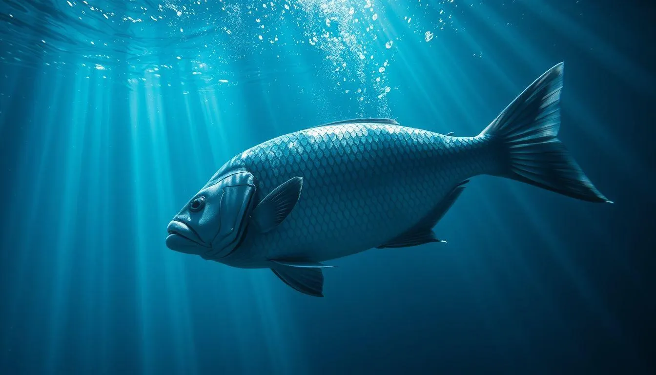 Ikan besar berenang (c) Ilustrasi AI