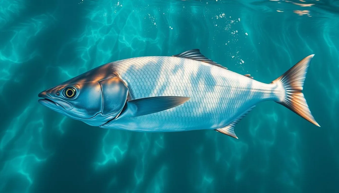 Potret ikan di dalam air (c) Ilustrasi AI