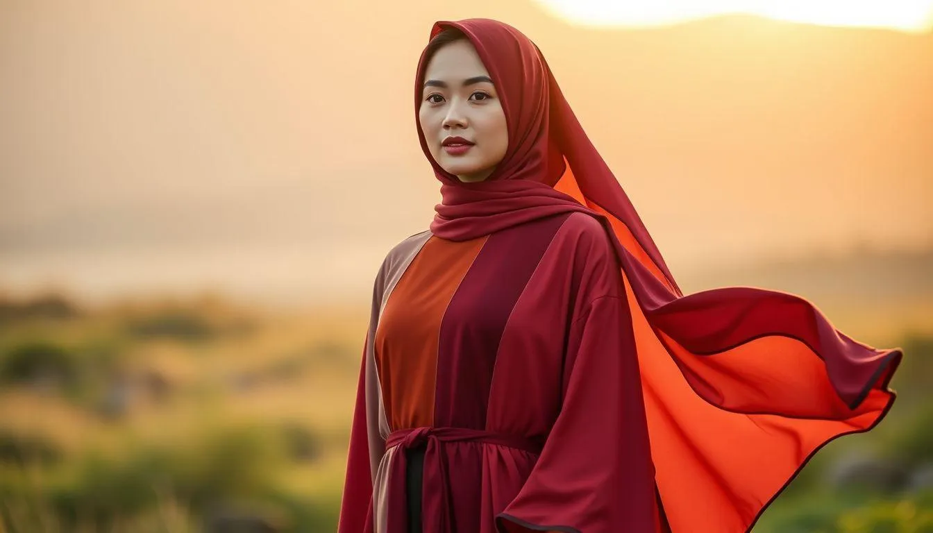 5. Cara Mengombinasikan Gamis Kaftan Dua Warna (c) Ilustrasi AI
