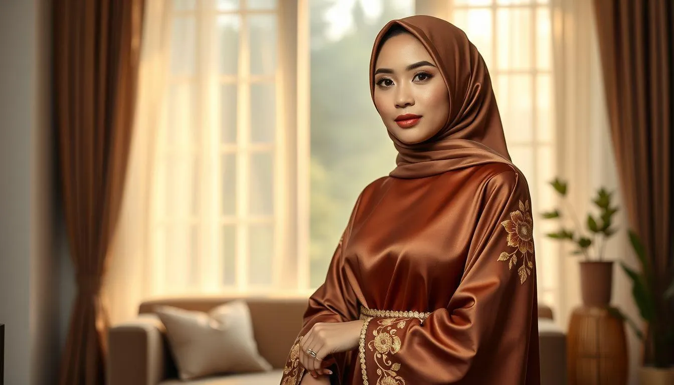 6. Cara Memilih Gamis Brokat Minimalis yang Tidak Berlebihan (c) Ilustrasi AI