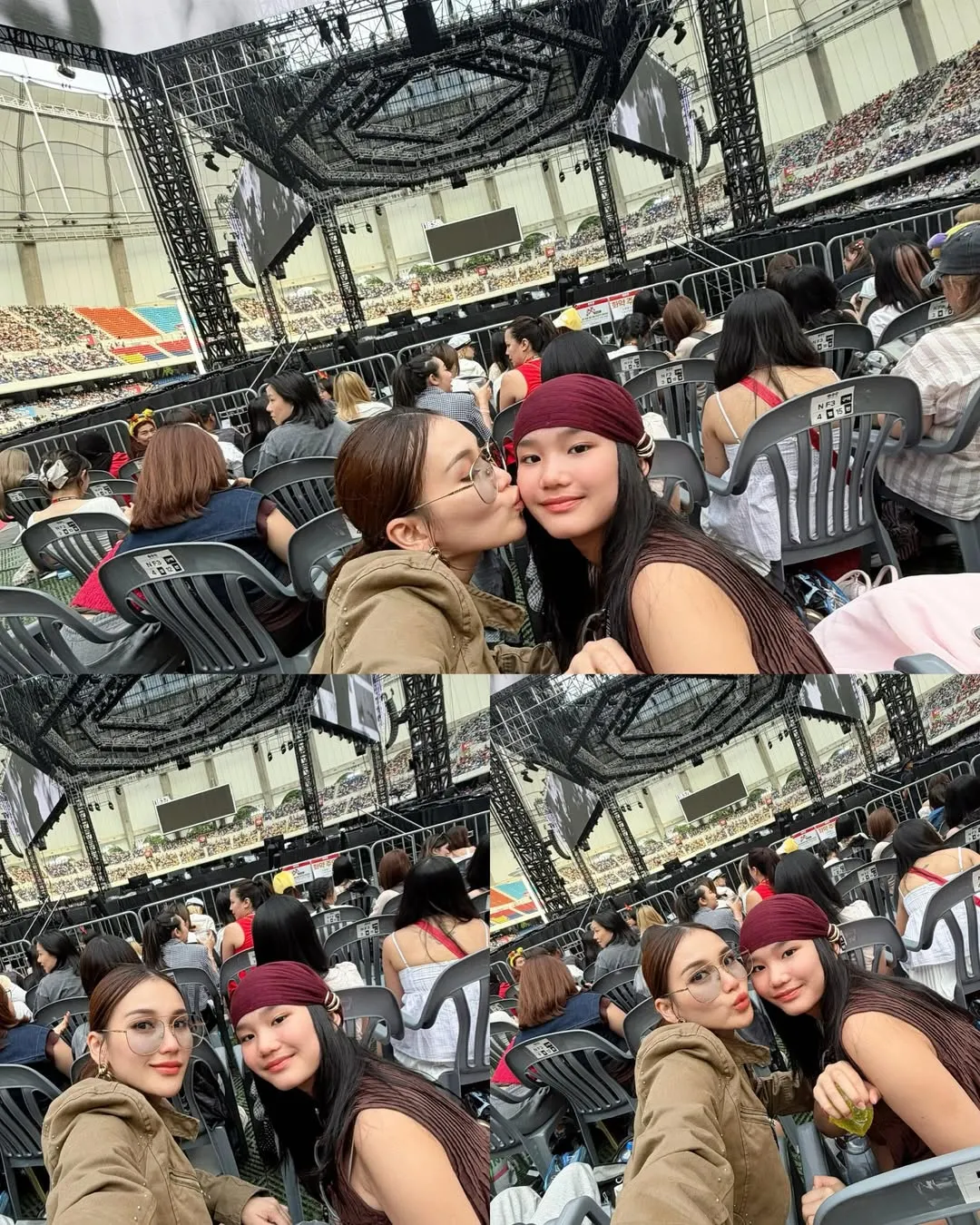 Ayu Ting Ting dan Bilqis saat nonton konser BTS di Korea. (credit: instagram.com/ayutingting92)