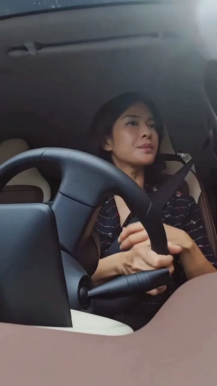 Gaya kasual Dian Sastrowardoyo nyetir mobil sendiri (credit: Instagram.com/therealdisastr/)