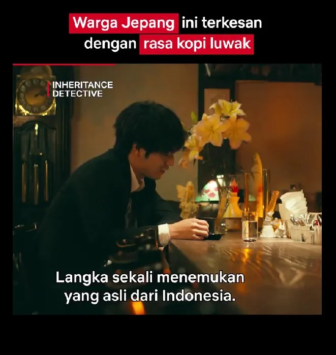 Momen Saat Drama Jepang Puji Cita Rasa Kopi Luwak Asli Indonesia (credit: instagram/netflixid)