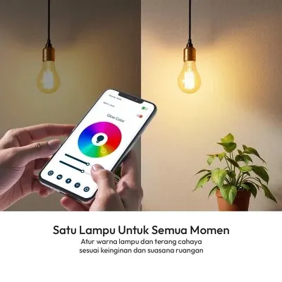 Krisbow Sync Smart Bohlam LED WiFi 14 Watt RGBCW.