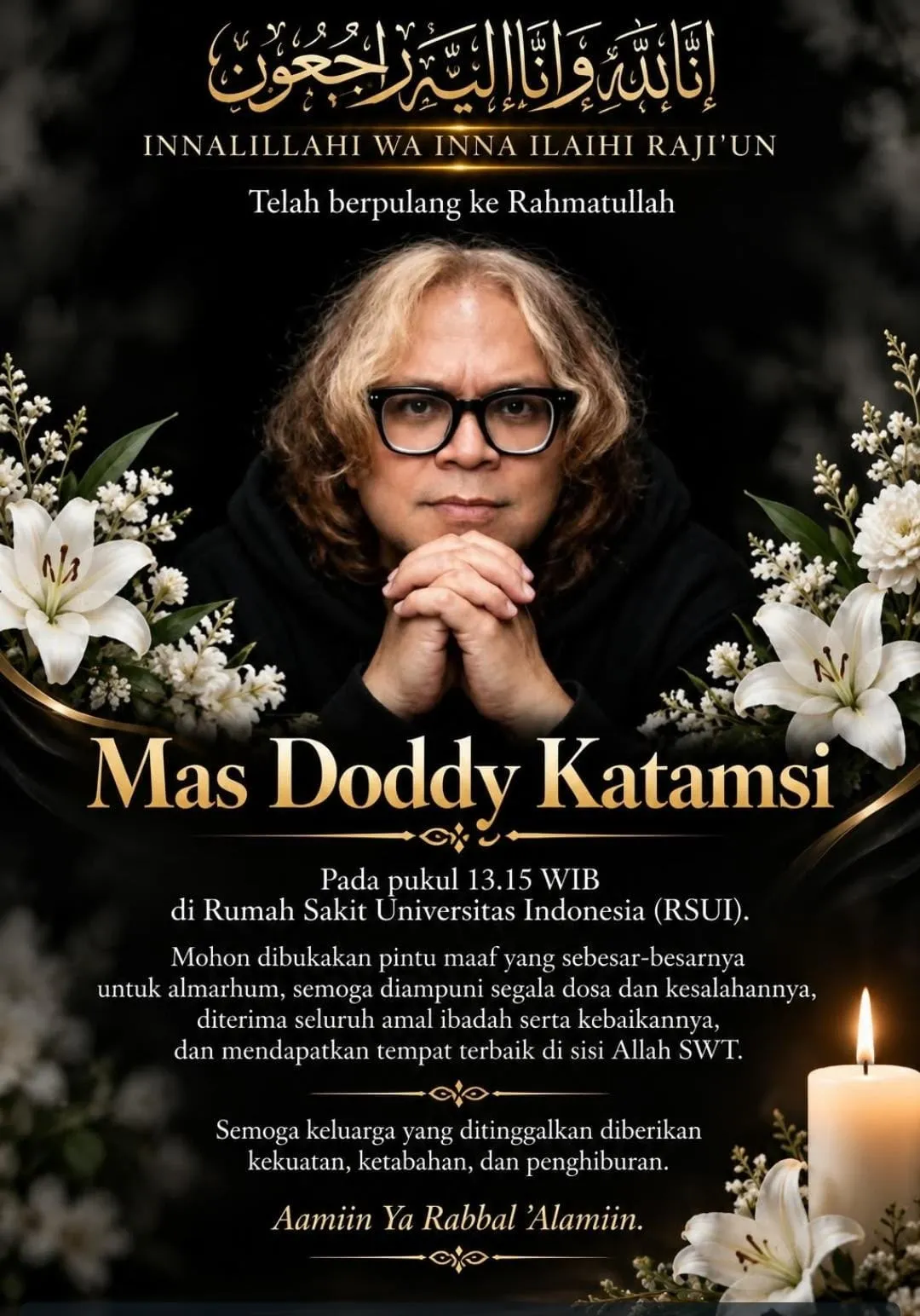 Berita duka Doddy Katamsi © istimewa