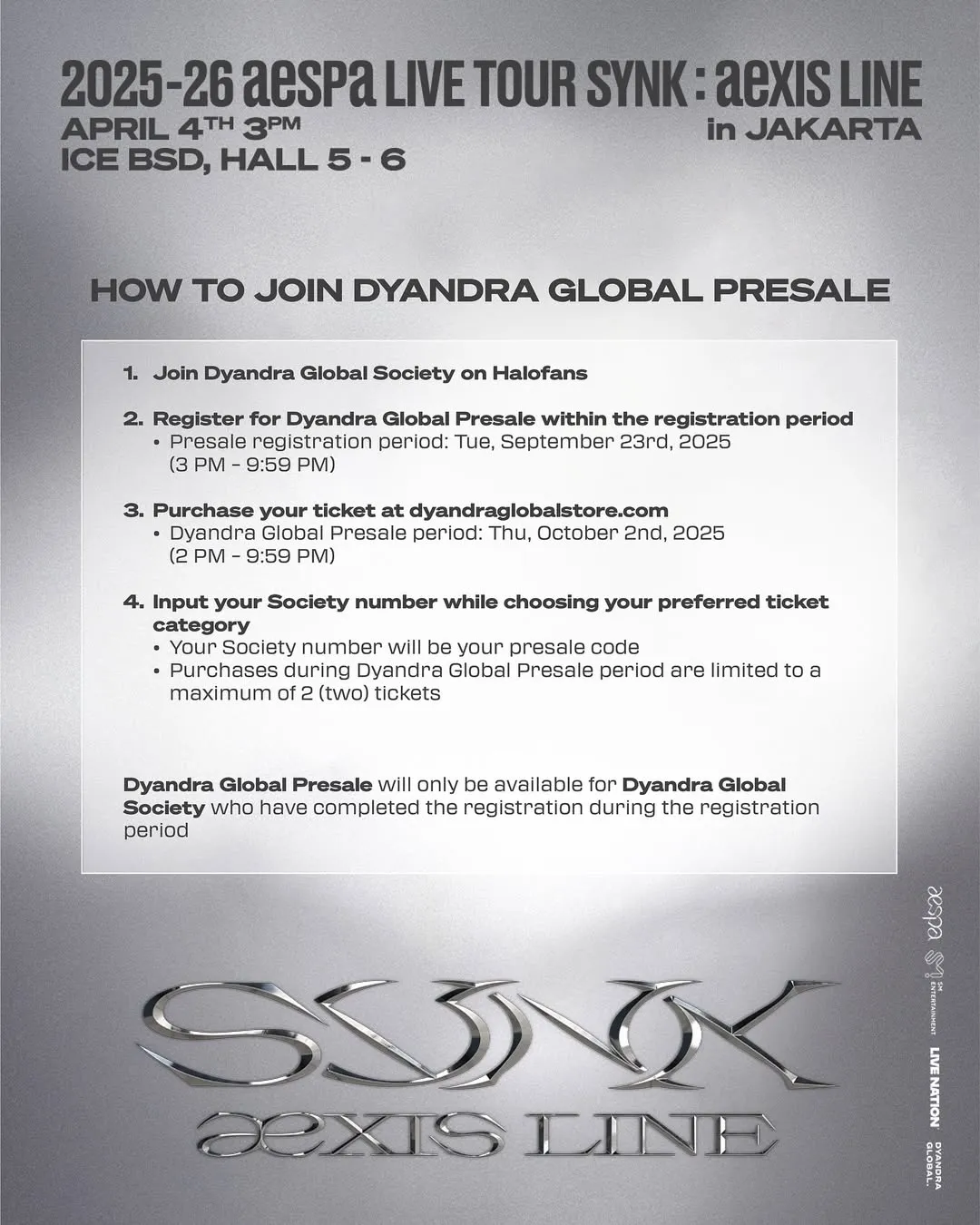 Dyandra Global Presale Dibuka untuk Semua Penggemar