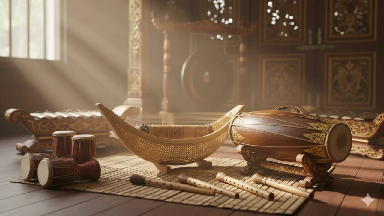 Klasifikasi Alat Musik Tradisional Berdasarkan Cara Memainkannya (c) Ilustrasi AI