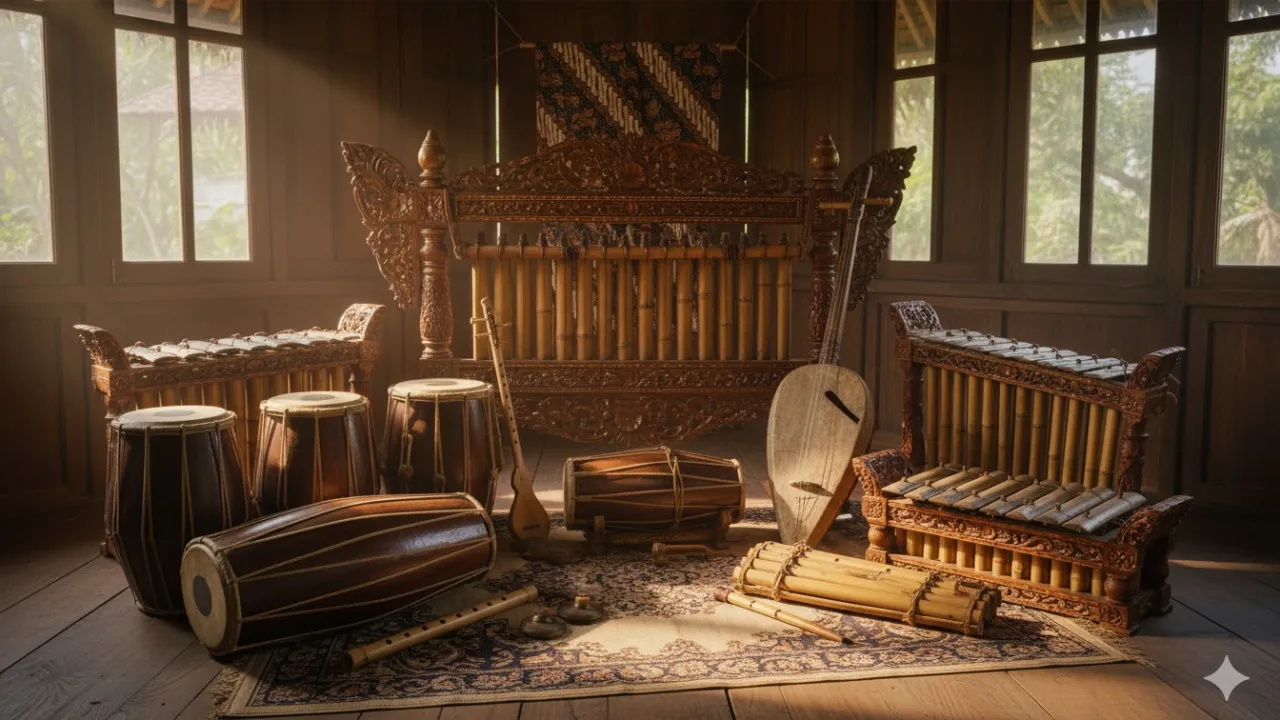 Alat Musik Tradisional Terkenal dari Berbagai Daerah (c) Ilustrasi AI