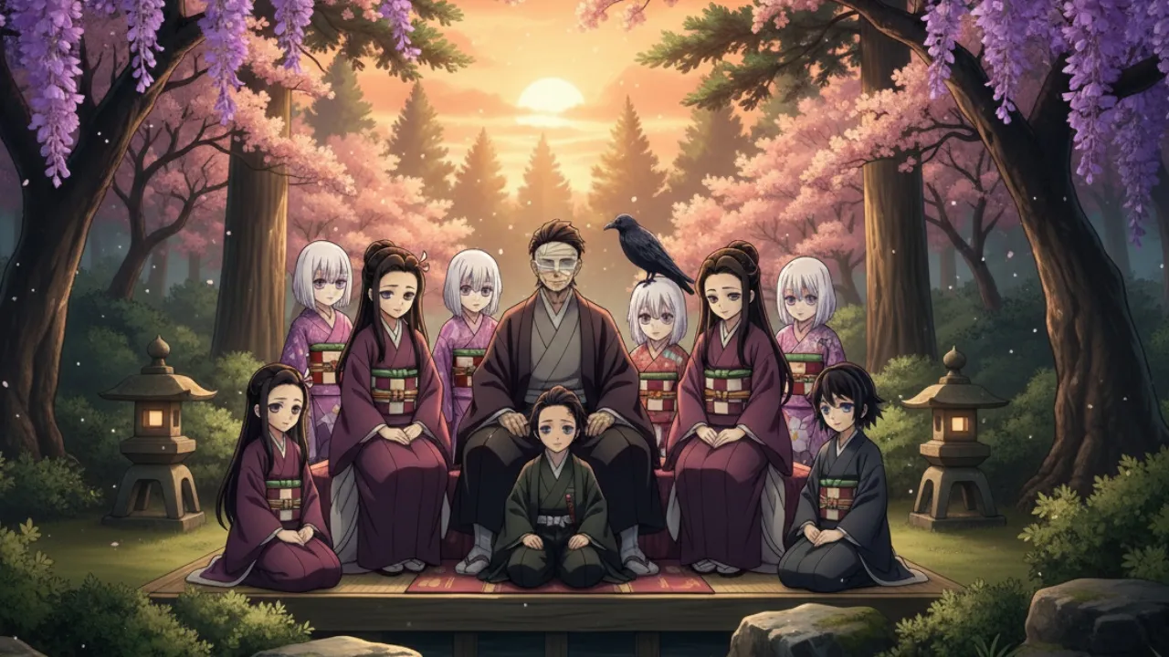 Keluarga Ubuyashiki dan Pendukung Lainnya (c) Ilustrasi AI