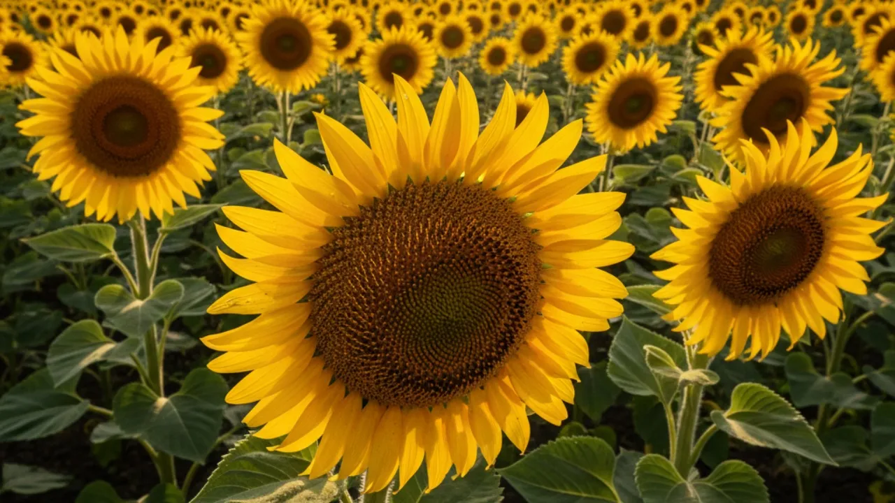 Karakteristik Morfologi Helianthus annuus (c) Ilustrasi AI