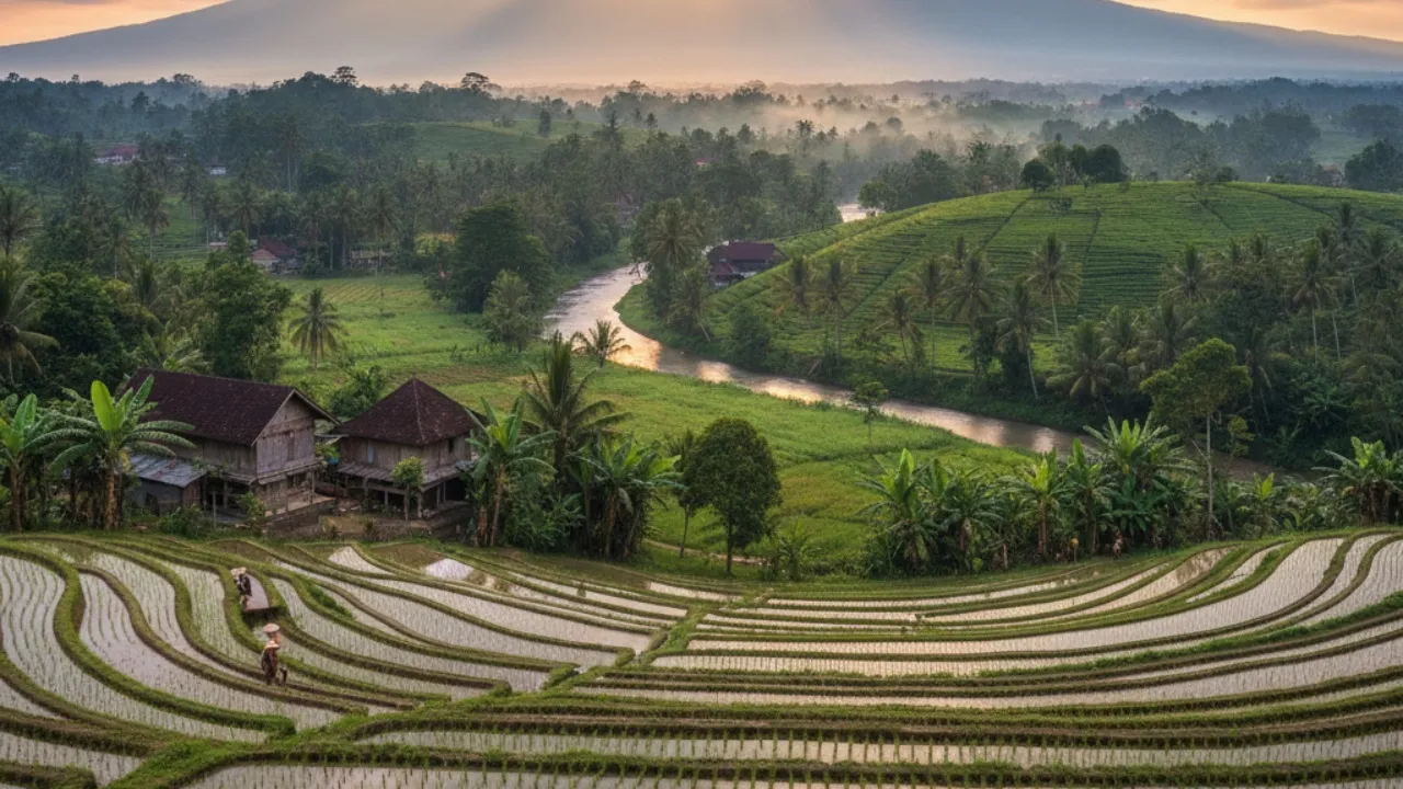 Pengertian dan Karakteristik Dataran Rendah (c) Ilustrasi AI