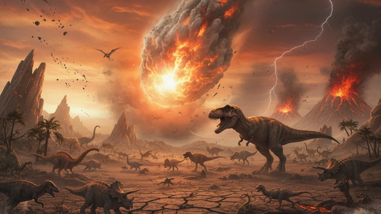 Kepunahan dan Warisan Dinosaurus (c) Ilustrasi AI