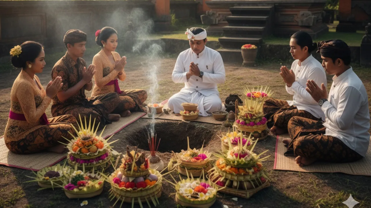 Tradisi dan Ritual dalam Pembangunan Rumah Adat Bali (c) Ilustrasi AI