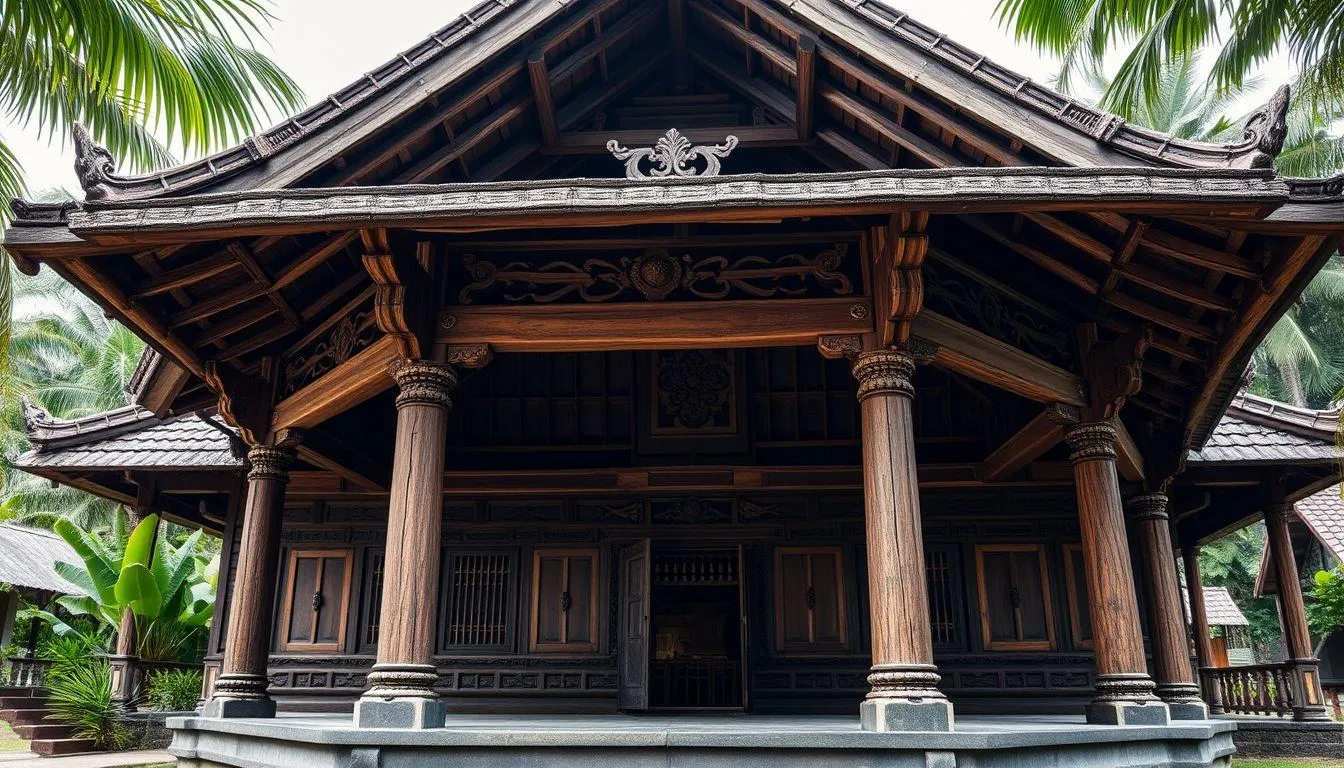 Jenis-Jenis Rumah Adat Jawa Timur (c) Ilustrasi AI