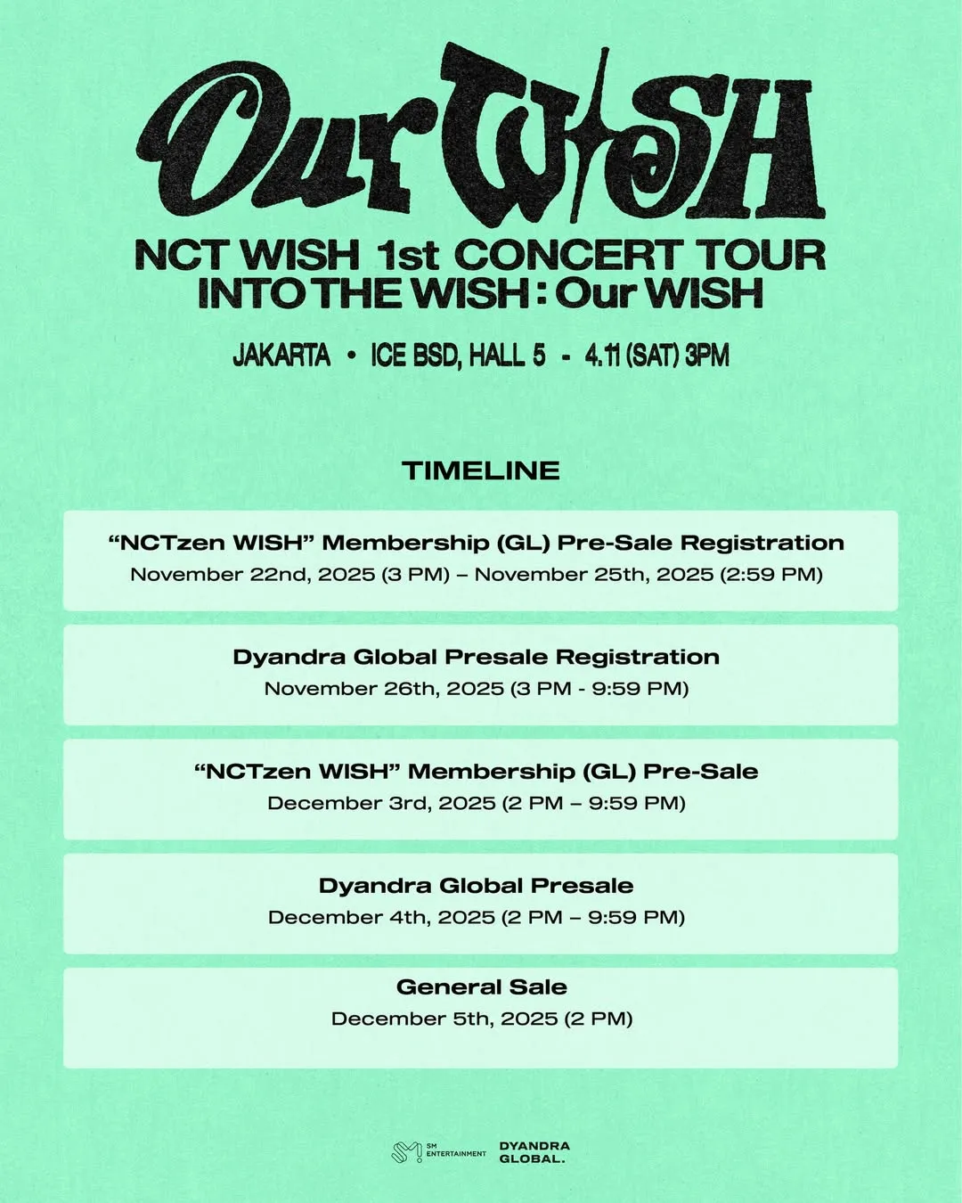 Jadwal Penjualan Tiket NCT WISH/instagram.com/dyandraglobal
