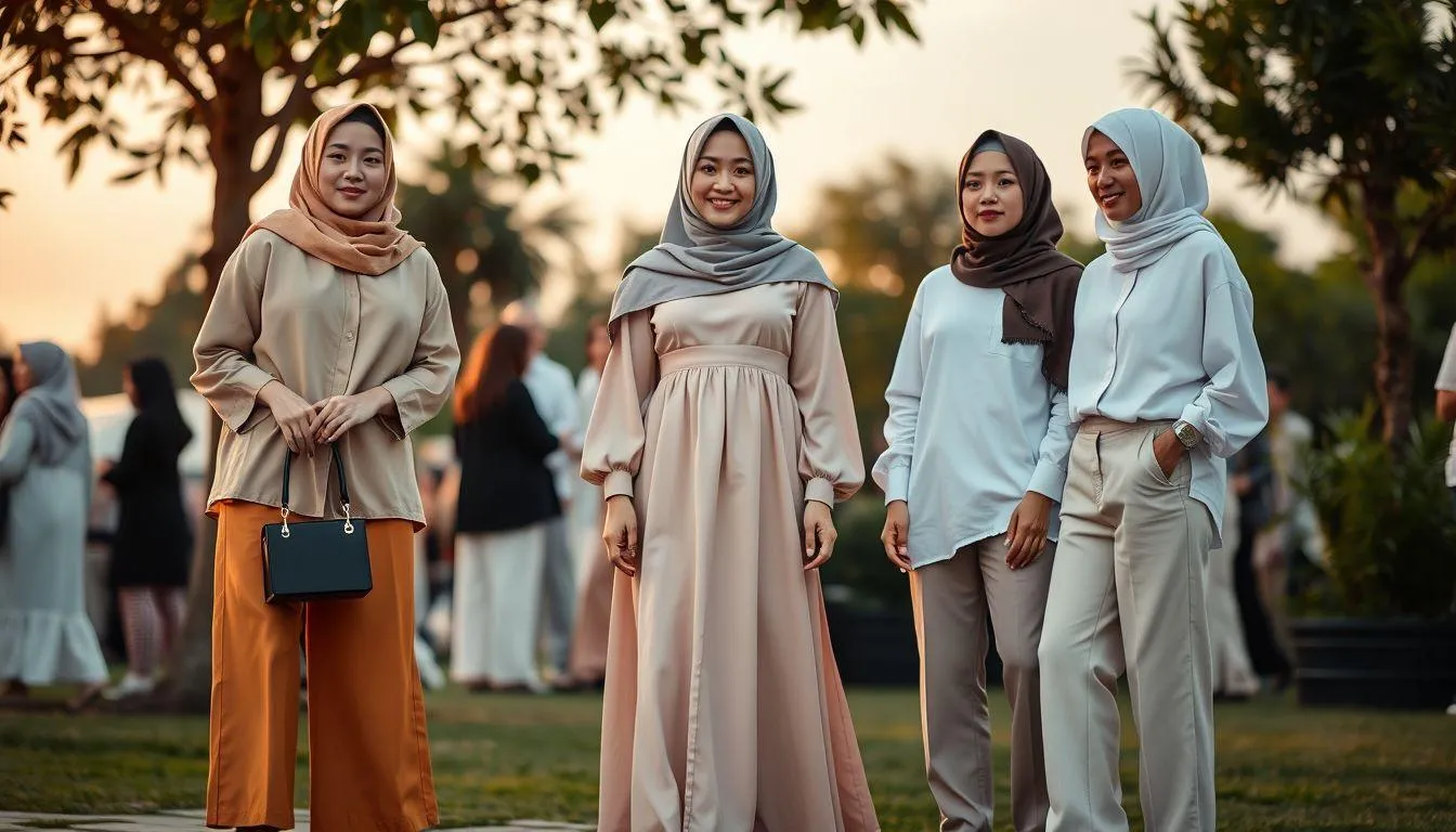 Inspirasi Outfit Bukber Casual Hijab untuk Berbagai Gaya (c) Ilustrasi AI