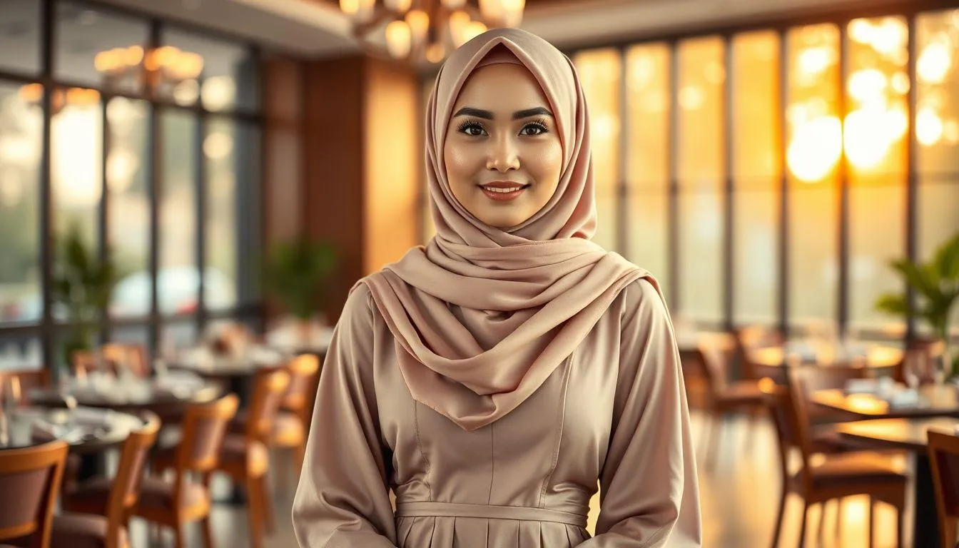 Panduan Outfit Bukber Elegan untuk Wanita Berhijab (c) Ilustrasi AI