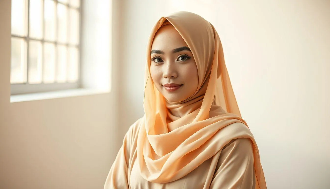 Panduan Memadukan Hijab dengan Outfit Lebaran untuk Tubuh Berisi (c) Ilustrasi AI