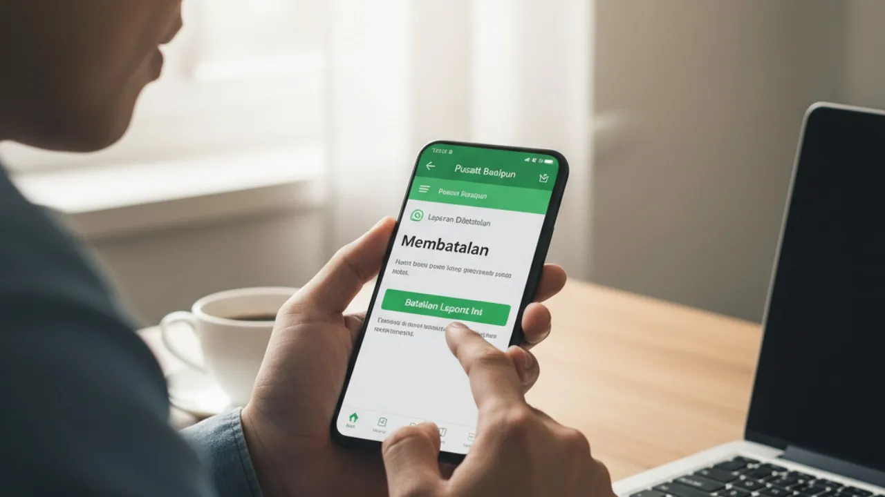 Cara Membatalkan Report di WhatsApp Melalui Pusat Bantuan (c) Ilustrasi AI