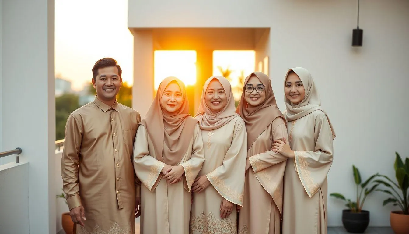 Tips Foto Keluarga dengan Baju Lebaran yang Serasi (c) Ilustrasi AI