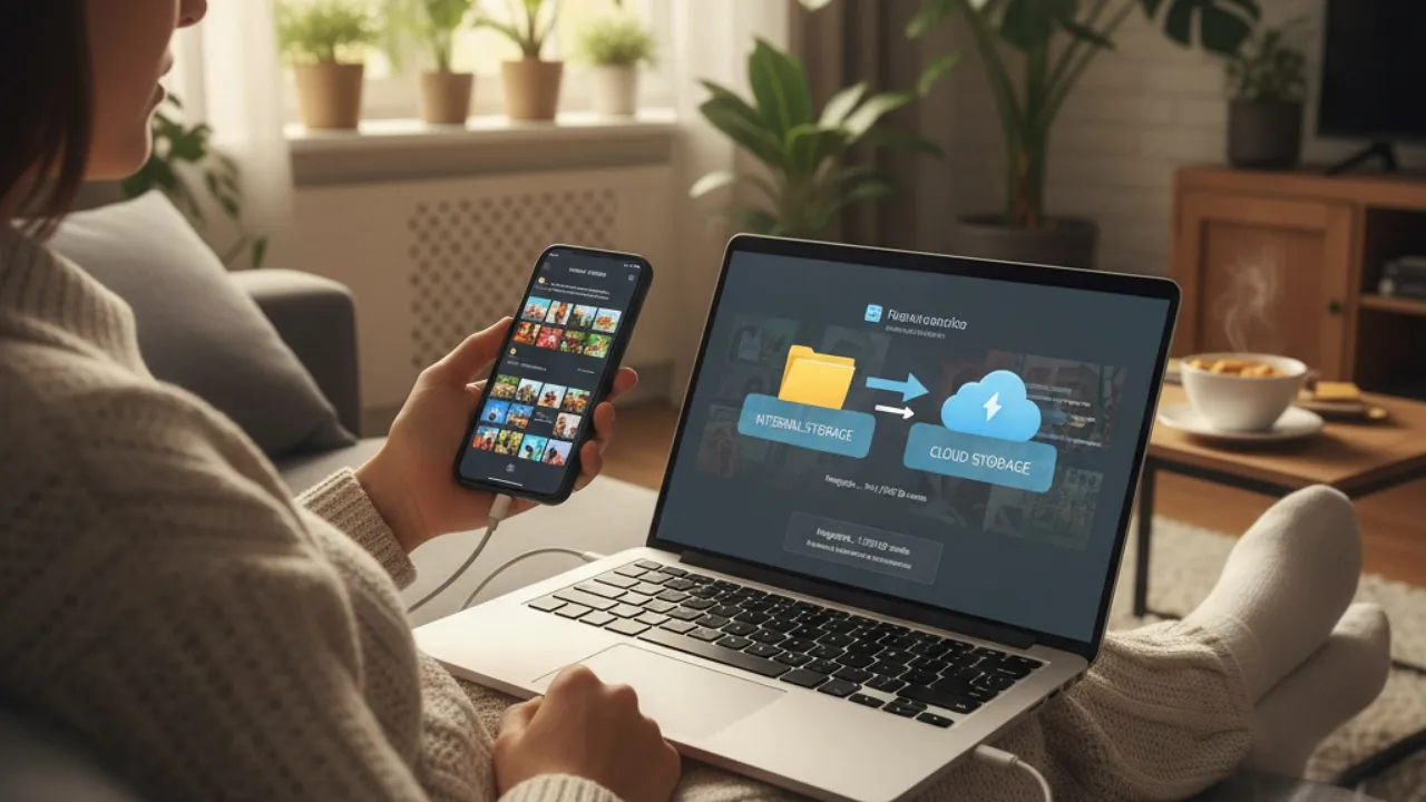Memindahkan File ke Penyimpanan Eksternal dan Cloud (c) Ilustrasi AI
